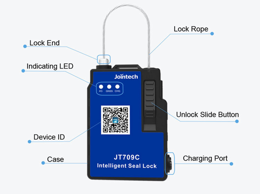 Intelligent Electronic Seal Tracker 2600mAh Rechargeable IP67 Waterproof