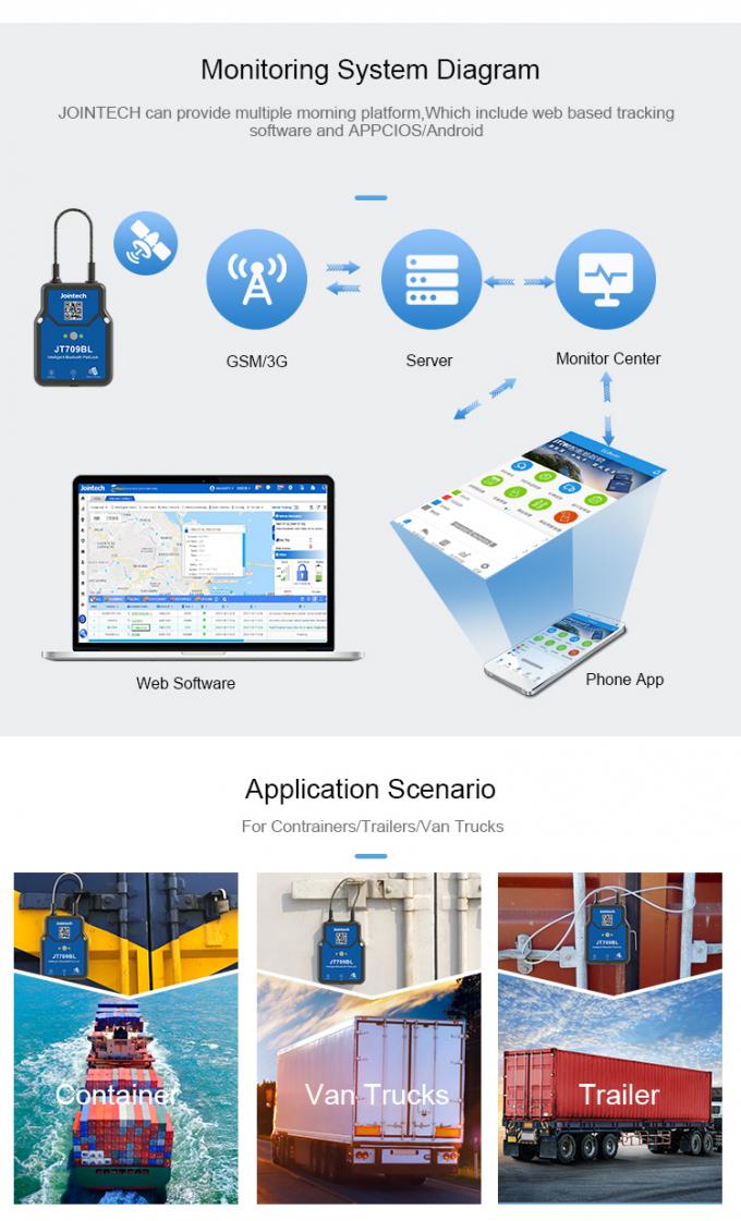 Bluetooth LoRa GPS Tracking Padlock Valve Lock 4500mAh Industrial Plastic