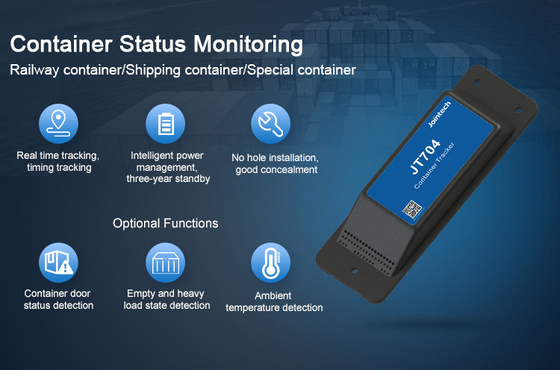 Remote 4G Hidden Container GPS Tracker With Temperature Sensor Jointech JT704