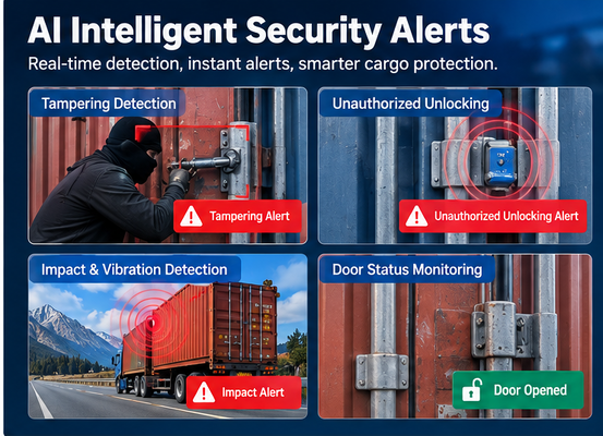 JT800 AI Smart Cargo Lock with Intelligent Security Alerts and GPS Tracking