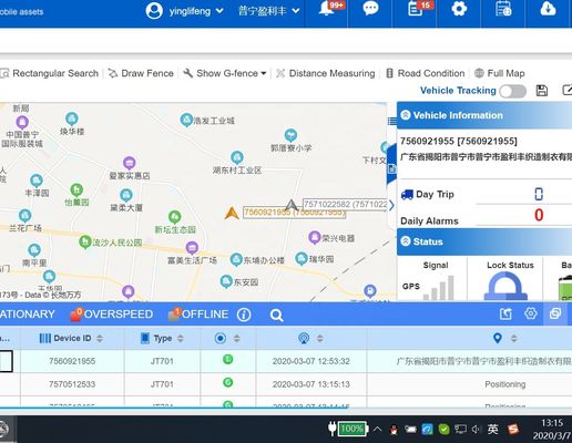 Remote Control Cloud Vehicle GPS Tracking Software With IOT Platform